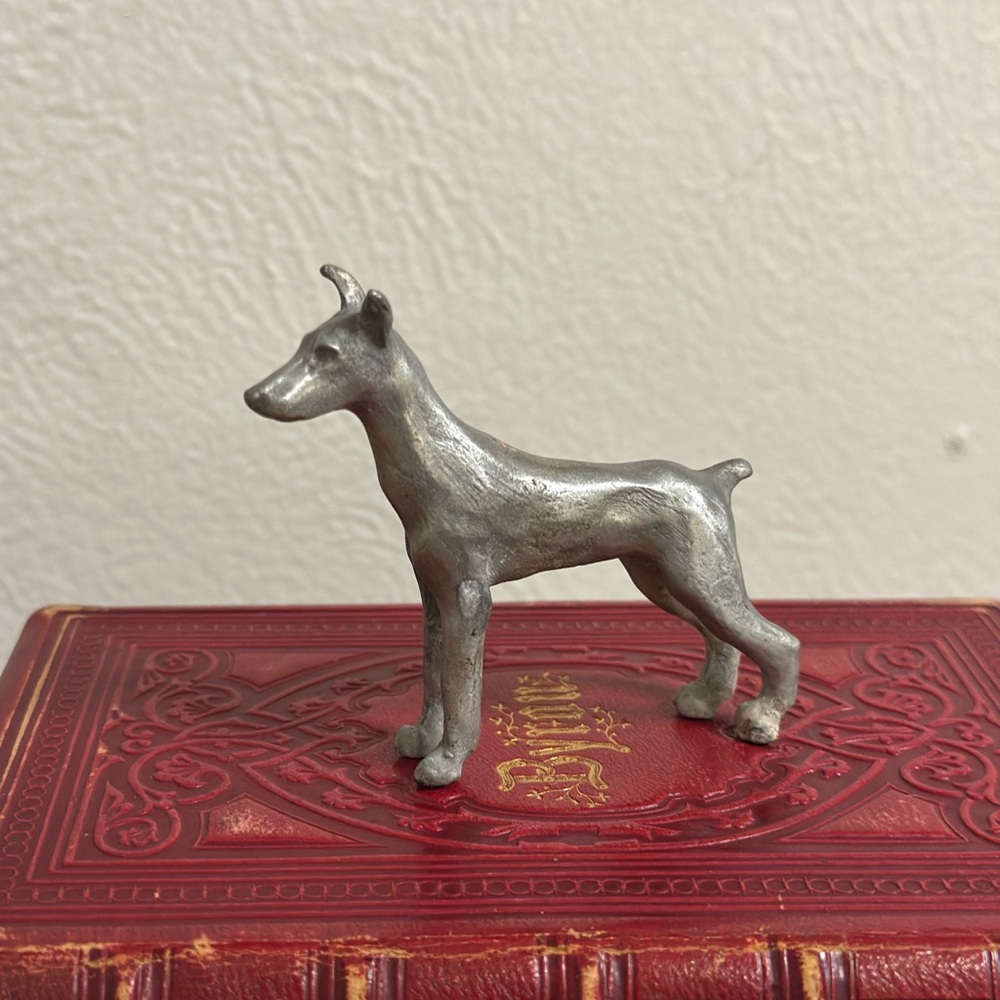 Pewter Doberman Dog Figurine